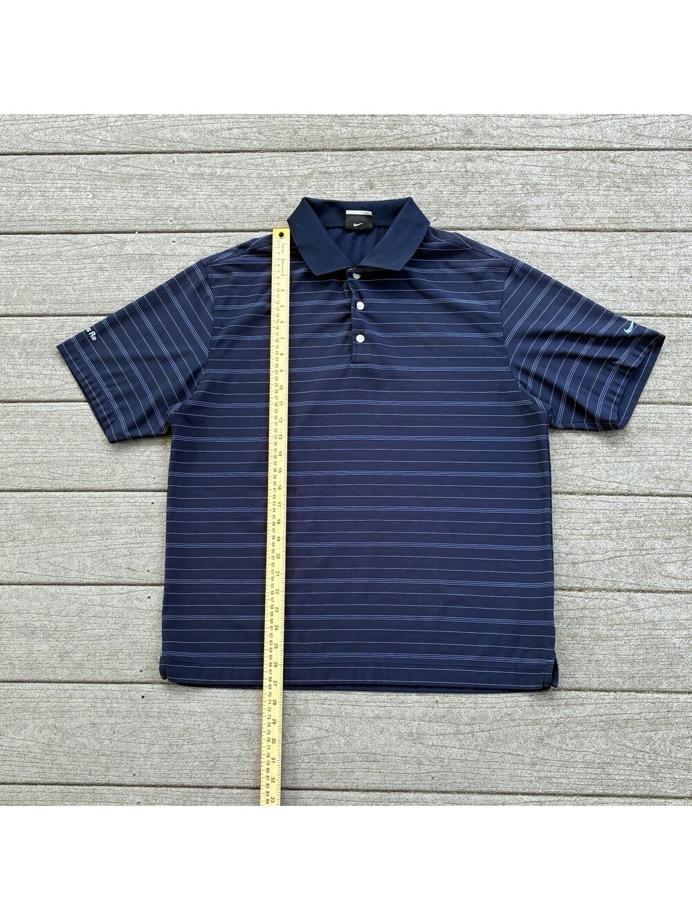 Vintage 2000s Nike Golf Striped Polo Shirt Mens Medium Performance Short Sleeve